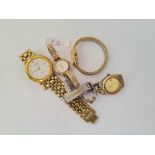 Four assorted wrist watches for spares