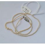 A seed pearl necklace with 9ct clasp