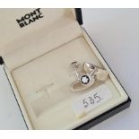 A boxed pair of silver MONT BLANC cufflinks