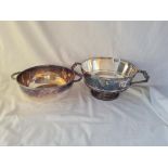 A art deco style two handle bowl and another