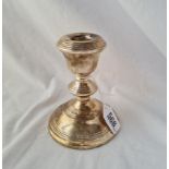 A candle stick with reeded rims 4 1/2 inches high B'ham 1972