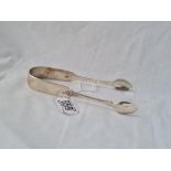 A pair of Exeter silver sugar tongs fiddle pattern 1842 by CPT