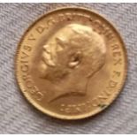 A gold half sovereign 1914