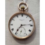 A GENTS POCKET WATCH BY KAMERER KUSS & CO London with seconds dial in 9ct