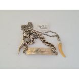 A silver ID bracelet & 2 pendant necklace - 47gms