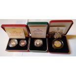 A 1990 silver proof 5 pence 2 coin set 1994 silver proof £2 coin & 2004 four minuet mile 50 pence