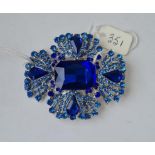 A blue glass dress brooch