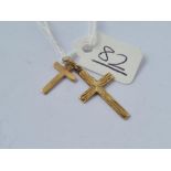 Two 9ct crosses