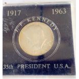 A 1964 J F Kennedy silver Half Dollar