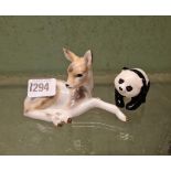 A Russian model of a reclining deer -5" long