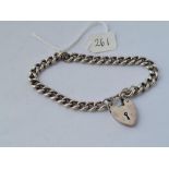 A silver bracelet with chain & lock - 26.9gms