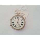 A gents silver pocket watch with seconds dial - w/o