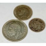 A Shilling Sixpence and threepence 1932 better grade