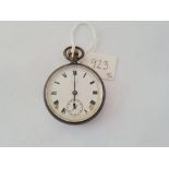 A gents silver screw back pocket watch by WALTHAM