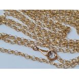 A belcher neck chain in 9ct (unmarked) - 37" long - 5.3gms