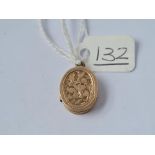 A small oval back & front locket