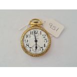 A gents 14ct gold filled dress pocket watch by WALTHAM (Vanguard) with seconds dial - w/o