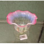 A coloured glass cream bowl - 4.5" diameter