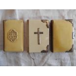 PRAYER BOOKS WITH SILVER ADORNMENTS 3 early 20th.C. Common Prayer Books with faux ivory bds. 2