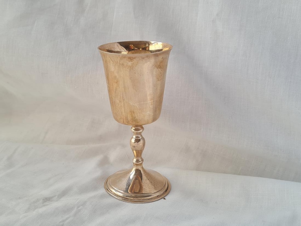 A wine goblet on pedestal stem B'ham 1953 4 1/2 inches high 78 gms