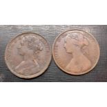 Two pennies 1860 & 1863