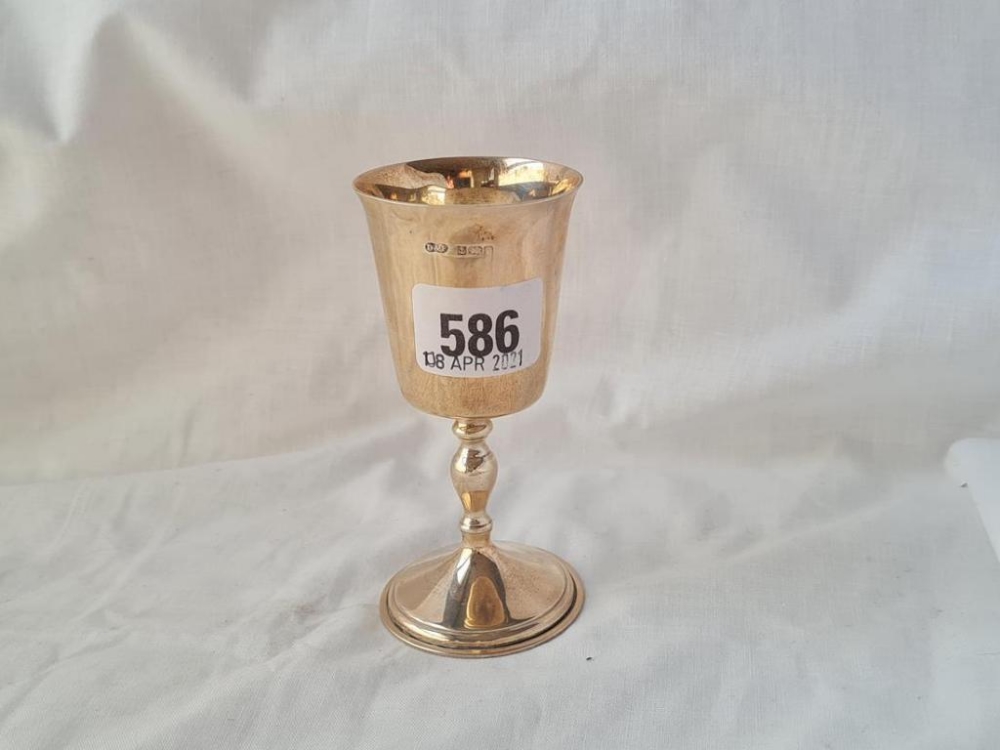 A wine goblet on pedestal stem B'ham 1953 4 1/2 inches high 78 gms - Image 2 of 2