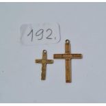 Two 9ct crosses