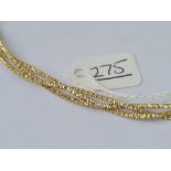 A flat link diamond cut necklace in 9ct - 9gms