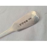 A Georgian fiddle pattern table spoon London 1828 by ABS 64 gms