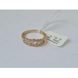 A 5 stone ring in 9ct - full hallmarks - size M - 2.4gms