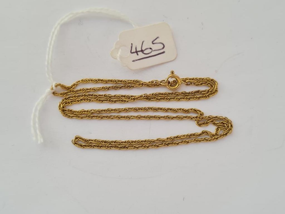 Another neck chain in 9ct - 20" long - 3.6gms