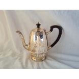 A art deco style coffee pot with swan neck spout 7 1/2 inches high B'ham 1953 by R&D 386 gms
