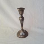 A single candle stick with reeded bands 8 1/2 inches high B'ham 1955