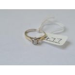 A single stone diamond ring in 9ct - full hallmarks - size I