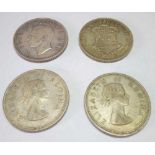 Four South Africa silver Crowns