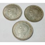 Three George VI Shillings better grade