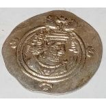 A Sasanian (Persian) Empire-Khusru II silver Drachm-Jay mint year 33 622-623 AD Superb