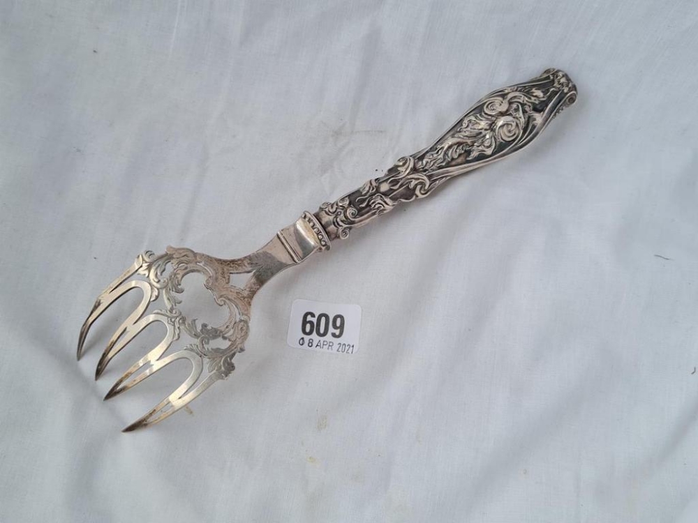 A good quality Victorian fork with pieced prongs B'ham 1851 by H&T - Image 2 of 2