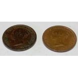 A 1843 and 1844 Half Farthings