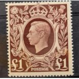 GB 1948 G6 1£ brown u/m SG 478c