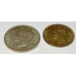 A 1942 Florin & 1943 Halfcrown