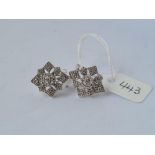 An attractive pair of white gold & diamond ear clips - 4.8gms