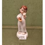 A Royal Dux child with chamber stick - 5.5" high