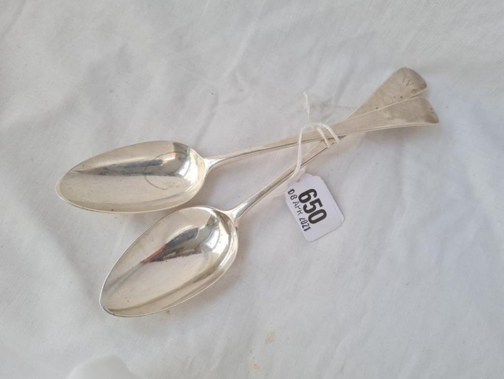 Two Georgian table spoons 1783/1792 115 gms - Image 2 of 2