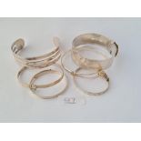 Six silver bangles - 73gms