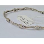 A gem stone bracelet in 9ct white gold - marked 9ct - 5.8gms