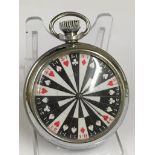 A vintage gaming pocket watch (when wound the mechanical arm spins round landing randomly on a