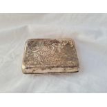 A engraved cigarette case of curved outline B'ham 1908 63 gms