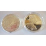 A 2002 Golden Jubilee silver Crown & 2004 1oz silver £2 with COA