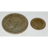 A 1928 Sixpence & 1932 Halfcrown